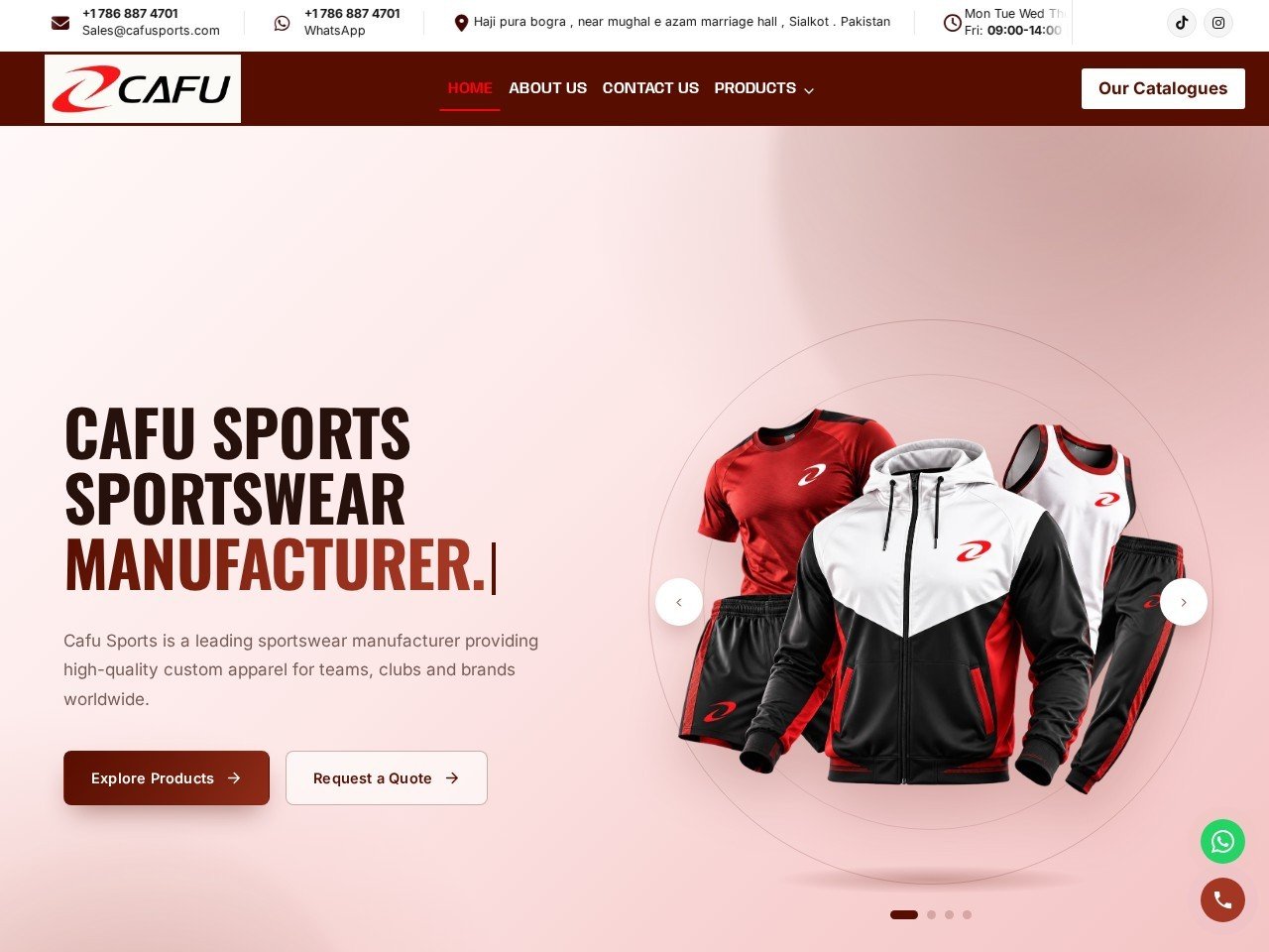 CAFU Sports website preview
