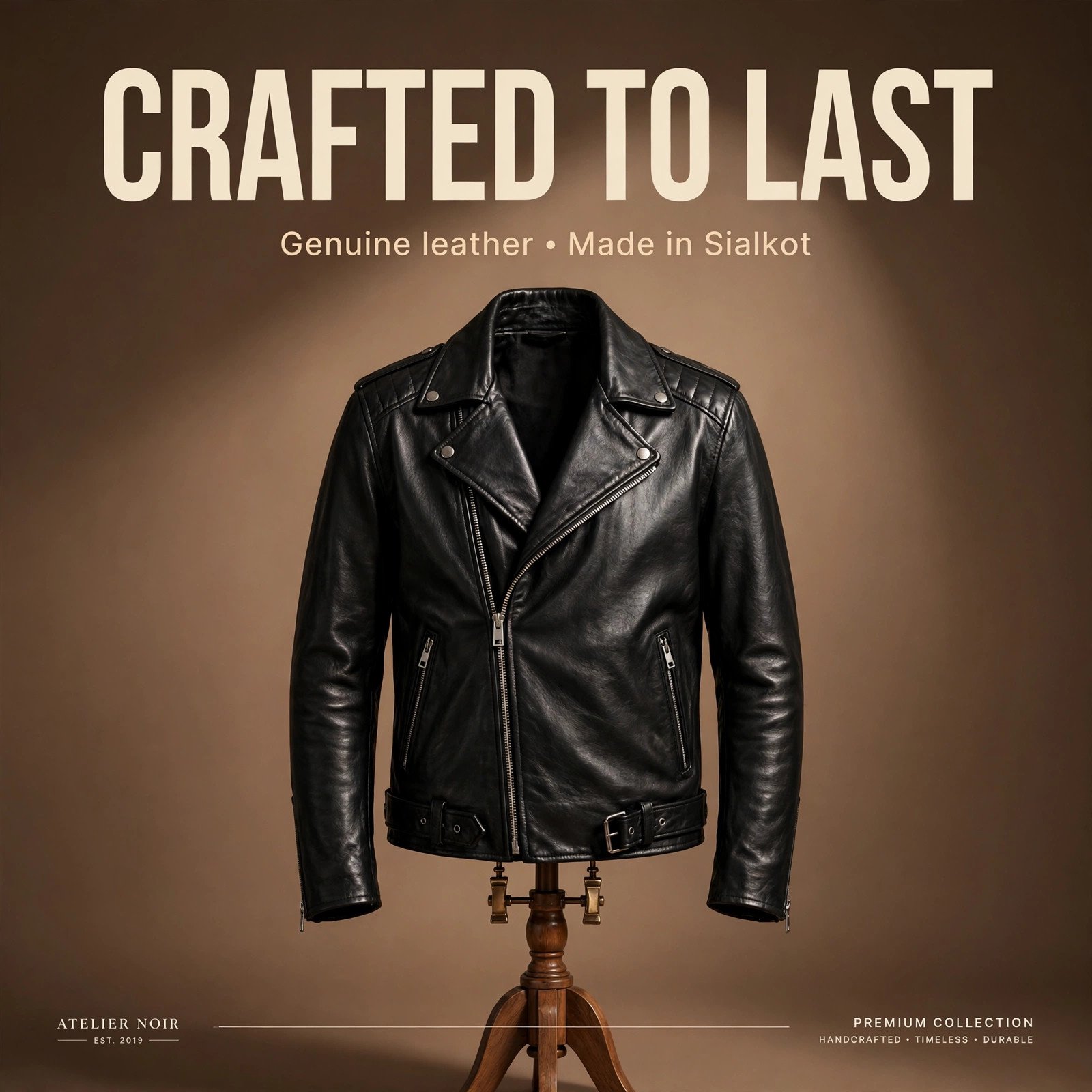Sample Instagram post design for a leather brand — by Advert Solutions